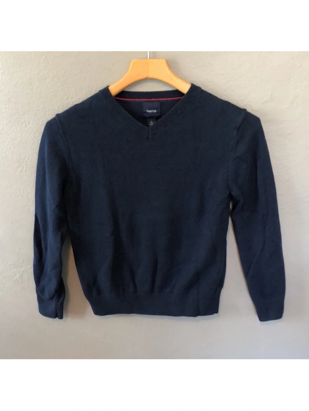 GAP Kids Navy V-Neck Long Sleeve Pullover Sweater Size Large (10)